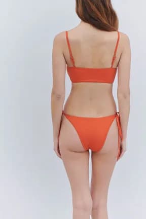 Connor Plissé Cheeky Bikini Bottom - Mango — image 1 of 1