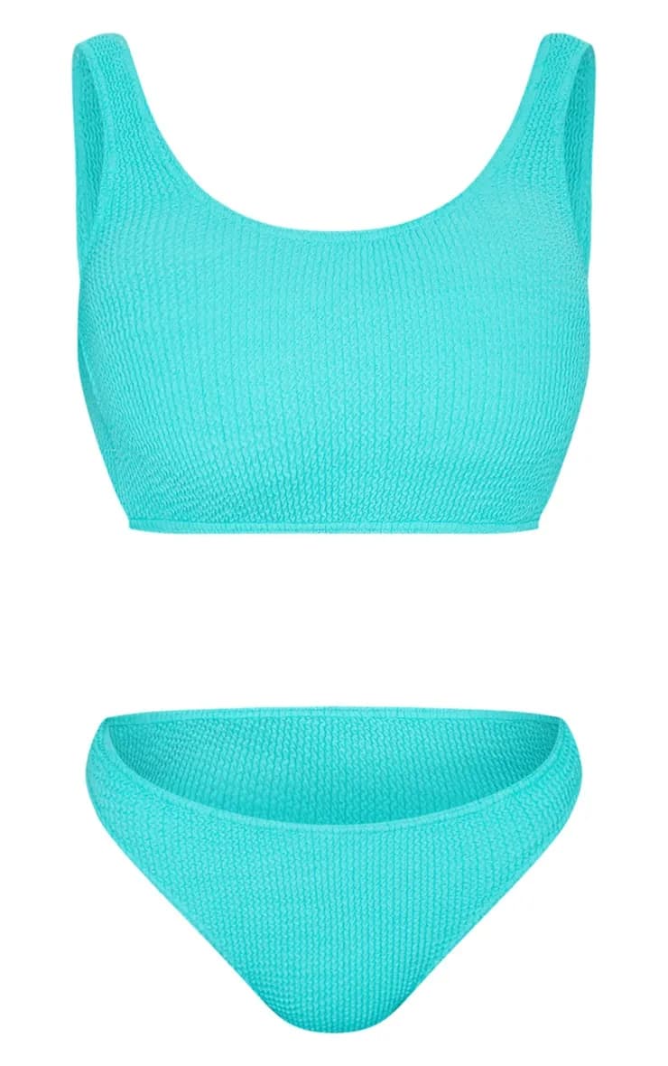 Connor Ribbed Scoop Bikini Top - Aquamarine — image 1 of 1