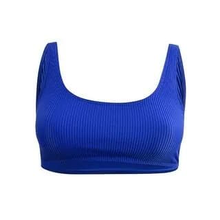 Connor Ribbed Scoop Bikini Top - Cerulean — image 1 of 1
