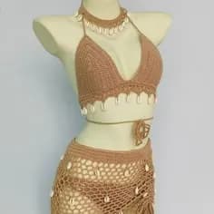 Cowrie Shell Halter Cover-Up Dress — image 1 of 1
