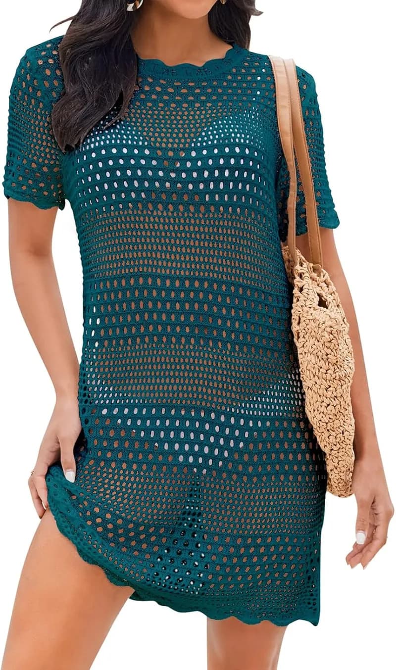 Crochet Halter Cover-Up Dress — image 1 of 1