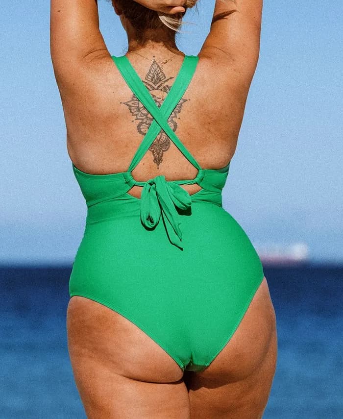 Dessert & Daiquiris Cross Back Plus Size One Piece Swimsuit — image 1 of 1