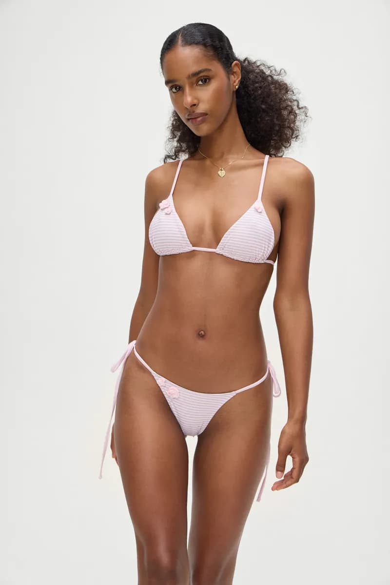 Divine Skimpy String Bikini Bottom -  Rosewater Stripe — image 1 of 1