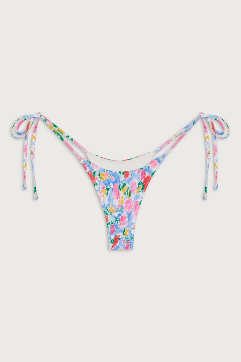 Divine Tie Side Skimpy Bikini Bottom - Painted Petals — image 1 of 1