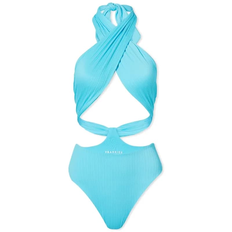Dorothy Plissé Halter One Piece Swimsuit - Aquamarine — image 1 of 1