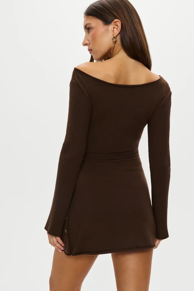 Elsa Off The Shoulder Mini Dress - Amber — image 1 of 1