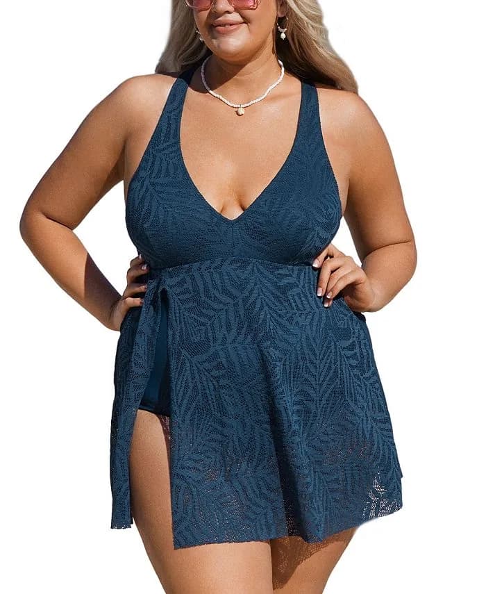 Emerge Twisted Cross Back Plus Size One Piece Swimsuit — image 1 of 1