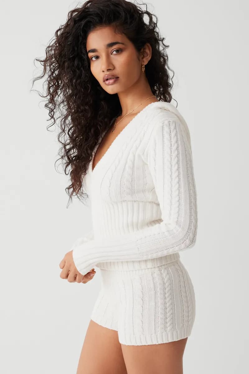 Evermore Cable Cloud Knit Sweater - Snow White — image 1 of 1