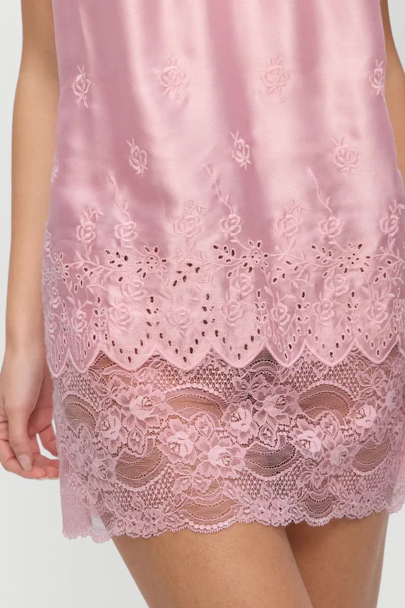 First Crush Satin Babydoll Dress - Pillow Talk Pink — image 1 of 1