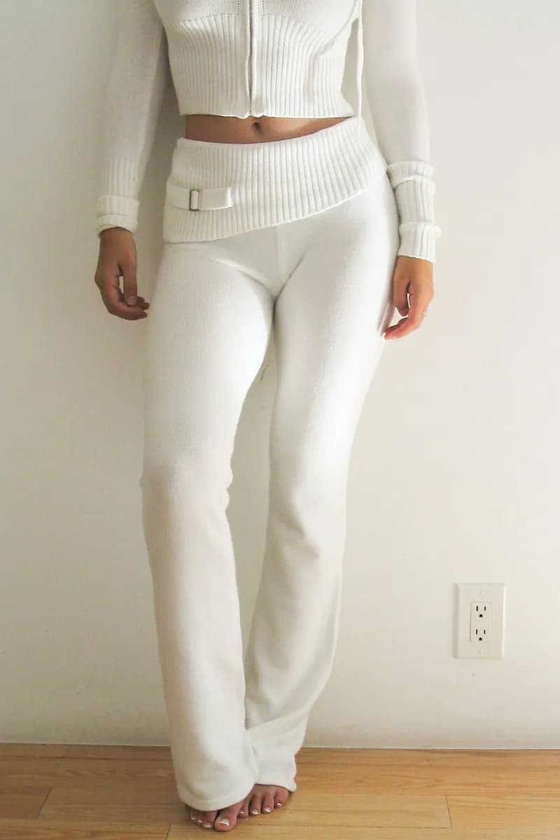 Fleur Cloud Knit Low Rise Pant - Snow White — image 1 of 1