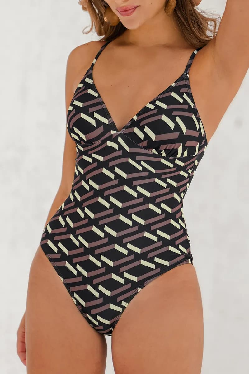 Fun Plaid O-Ring Cutout One Piece Swimsuit — image 1 of 1