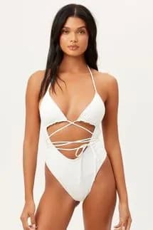 Gemma Wrap One Piece Swimsuit - White — image 1 of 1