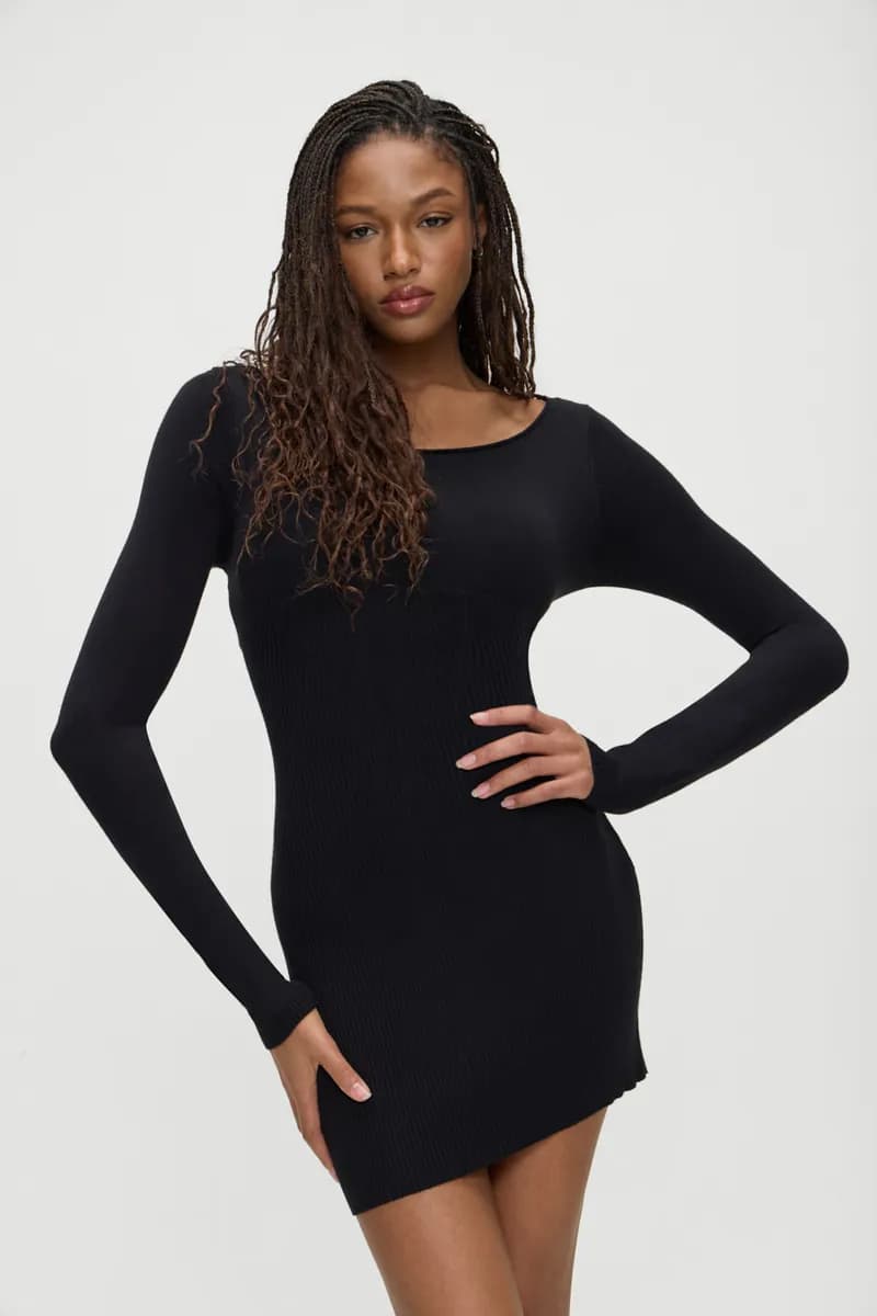 Luca Knit Mini Dress - Black — image 1 of 1