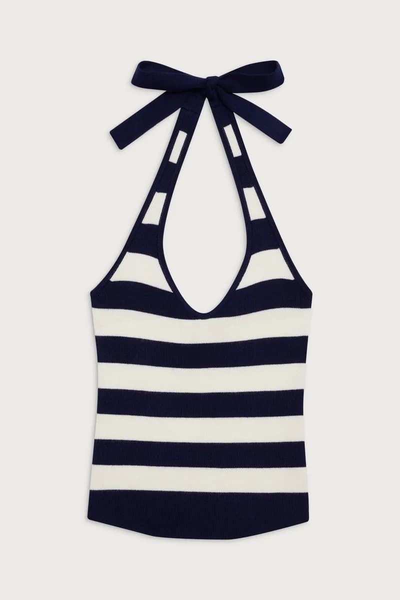 Marialla Knit Halter Top - Sea Stripe — image 1 of 1