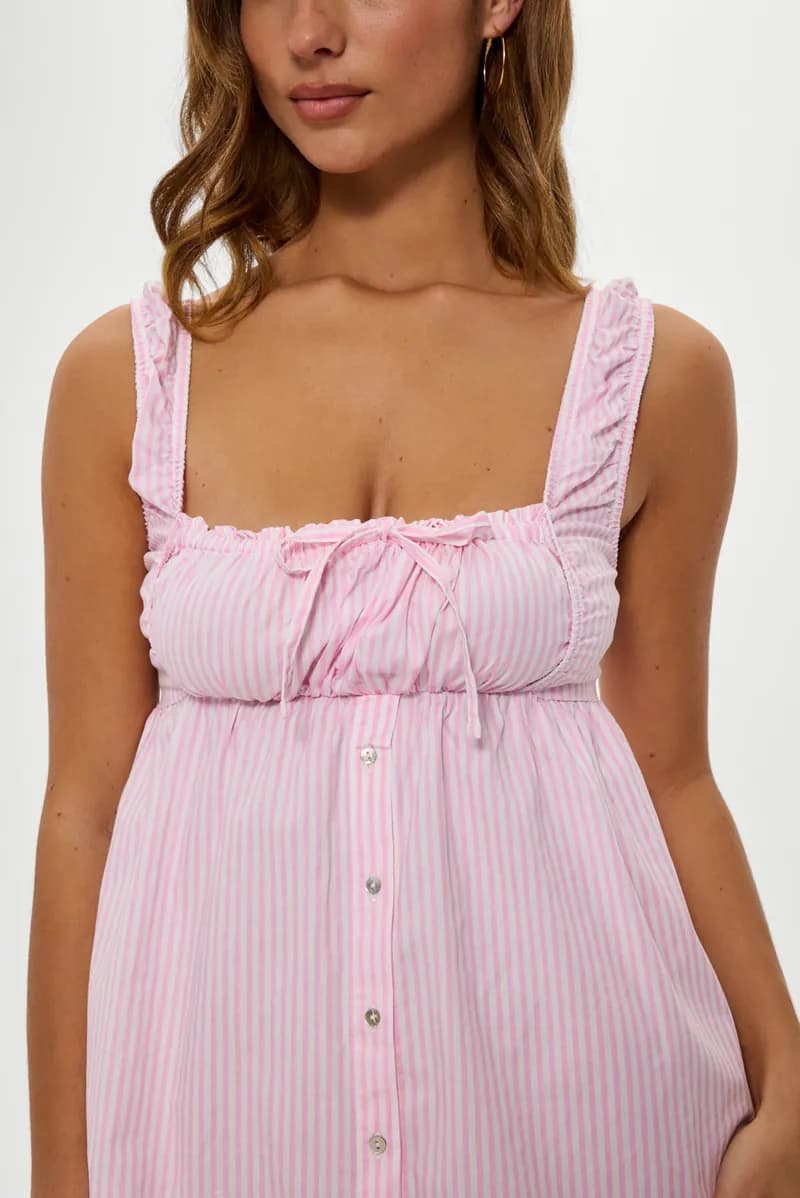 Marilyn Babydoll Dress - Pink Stripe — image 1 of 1