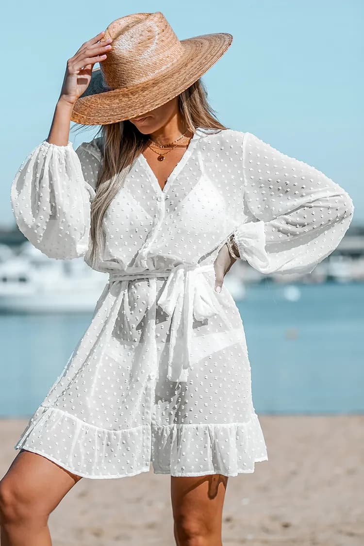 Nikita Belted Clip Dot Cover-Up Dress — image 1 of 1