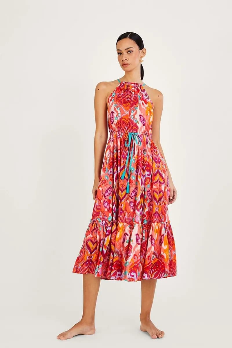 Paisley Print Halter Midi Dress — image 1 of 1