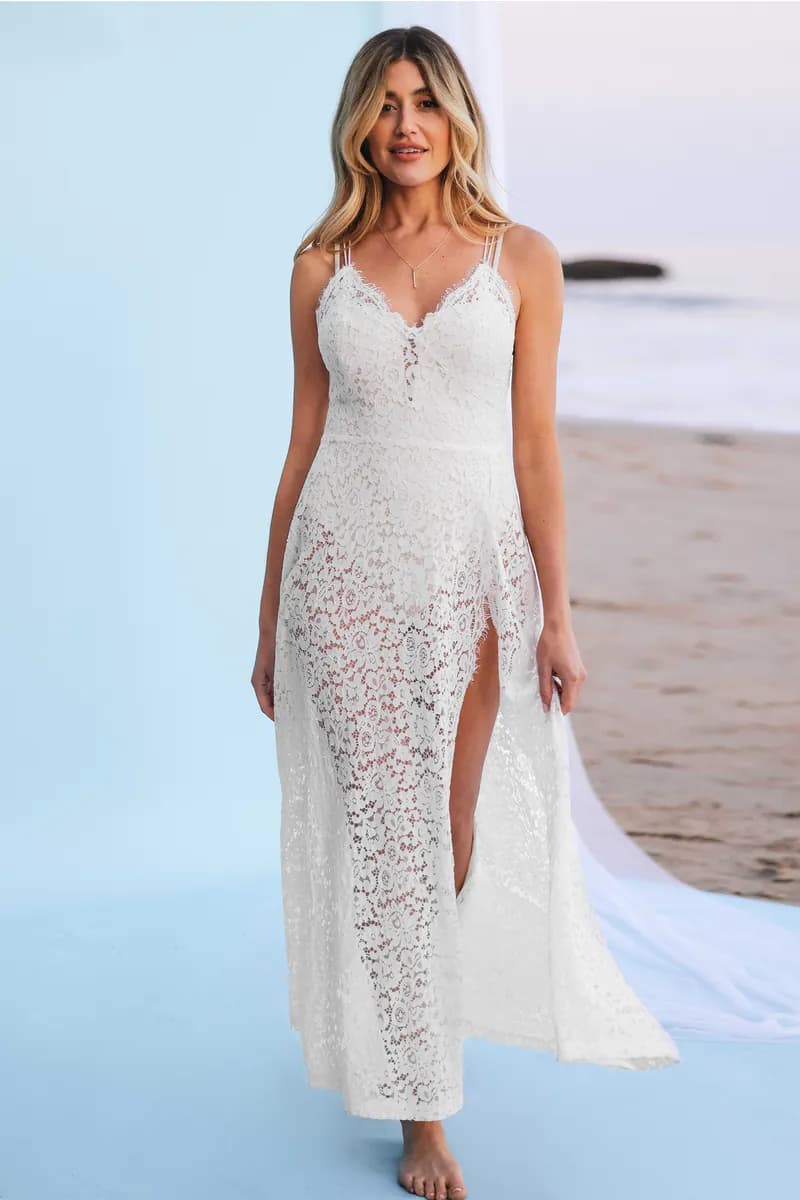 Romance Lace Maxi Cover-Up Dress — image 1 of 1