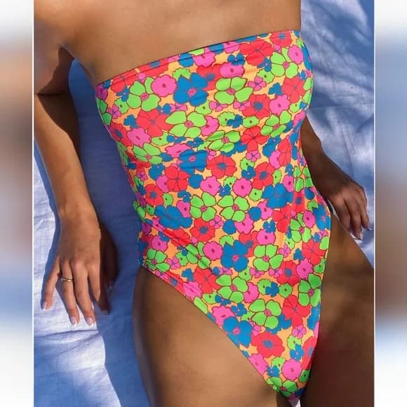 Stella Strapless One Piece Swimsuit - Groovy — image 1 of 1