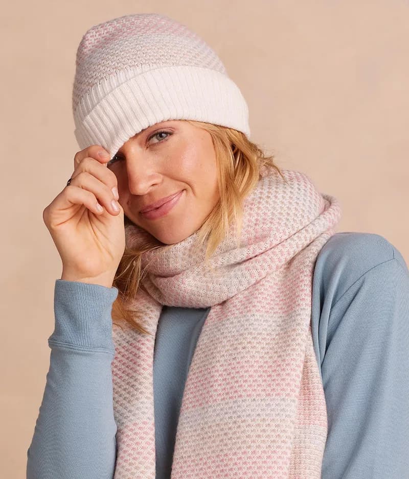 The Coziest Cashmere Blend Soft Stripe Hat - Pastel Soft Stripe — image 1 of 1