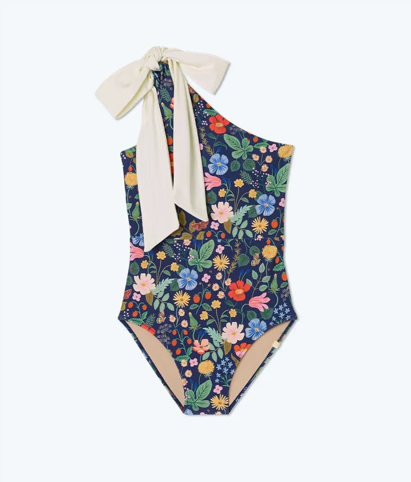 The Long Torso Bow-Shoulder Ruched Sidestroke - Main — image 1 of 1