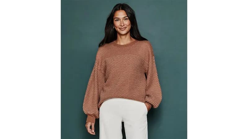 The Luxe Cashmere Blend Mix Stitch Sweater - Admiral & Dune — image 1 of 1