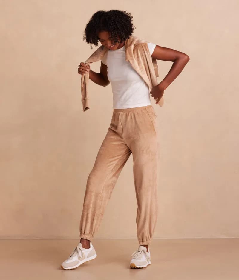 The Plush Velour Jogger - Fawn — image 1 of 1