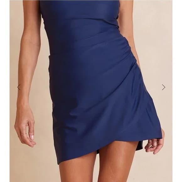 The Ruched Swim Skirt - Deep Sea