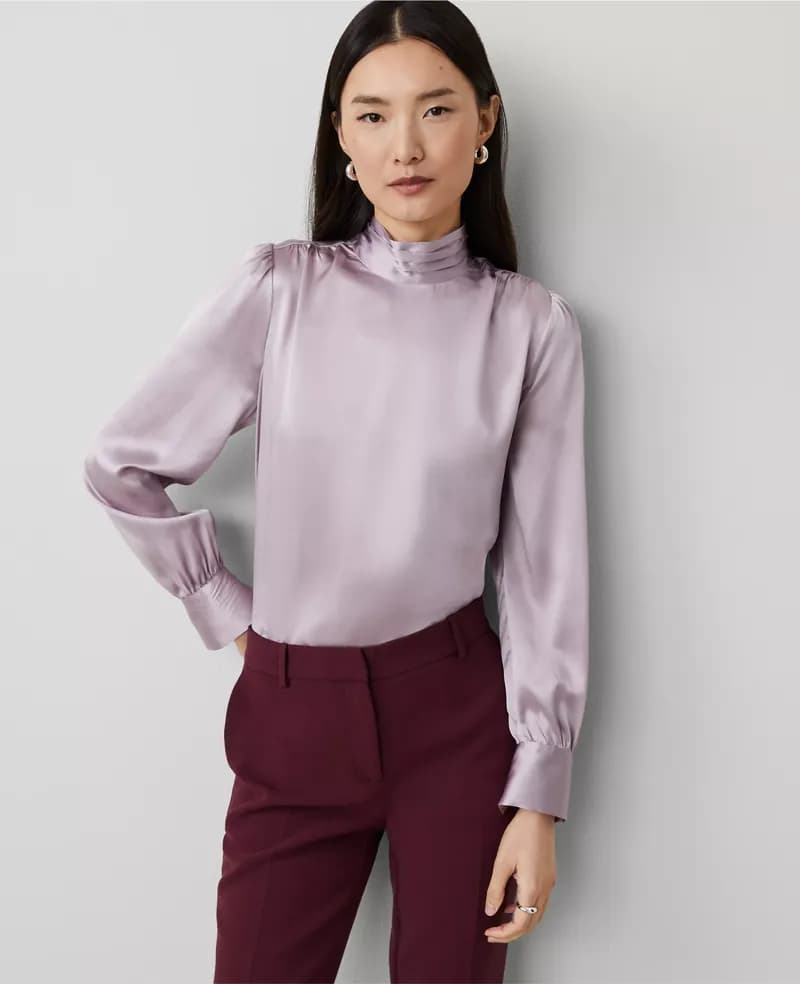 The Silky Mock Neck Blouse - Main — image 1 of 1