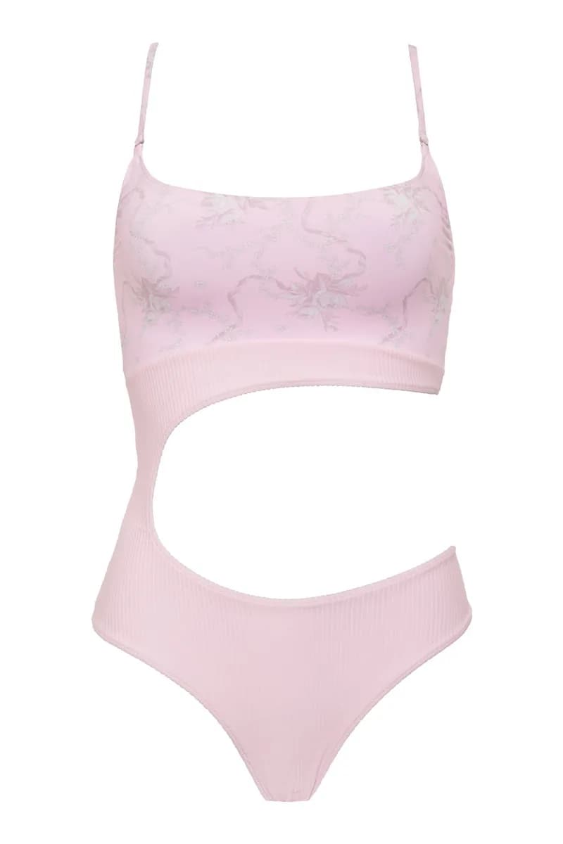 Thea Ribbed Cutout One Piece Swimsuit - Aurora — image 1 of 1