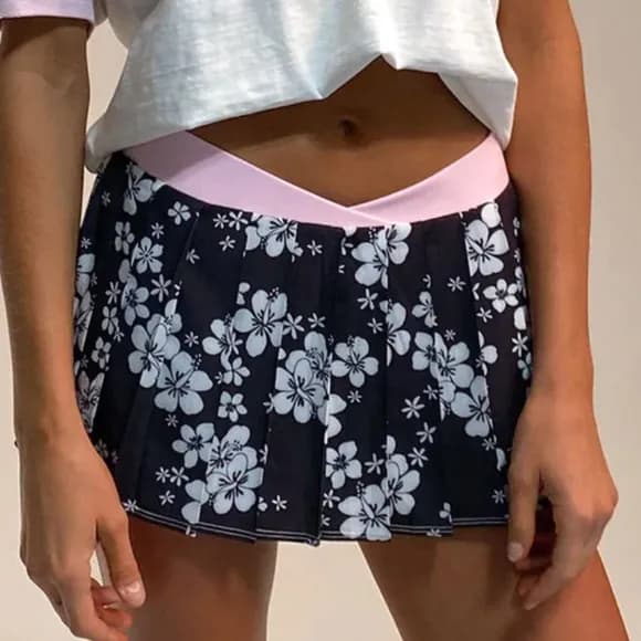 Windy Floral Tennis Skirt - Plush Plumeria — image 1 of 1