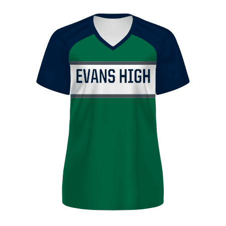Ladies FreeStyle Semi-Sublimated Raglan Tee-Navy — image 1 of 1