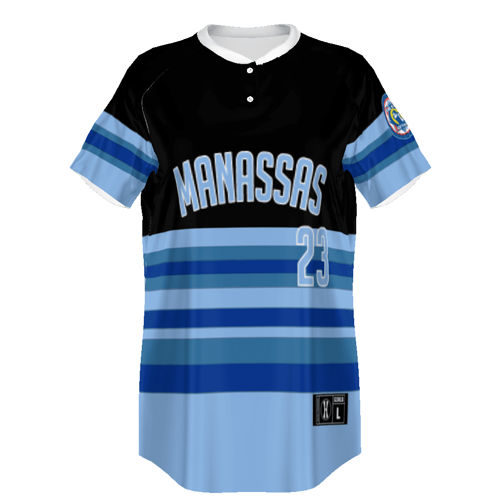 Babe Ruth Girls FreeStyle Sublimated 2-Button Softball Jersey — image 1 of 1