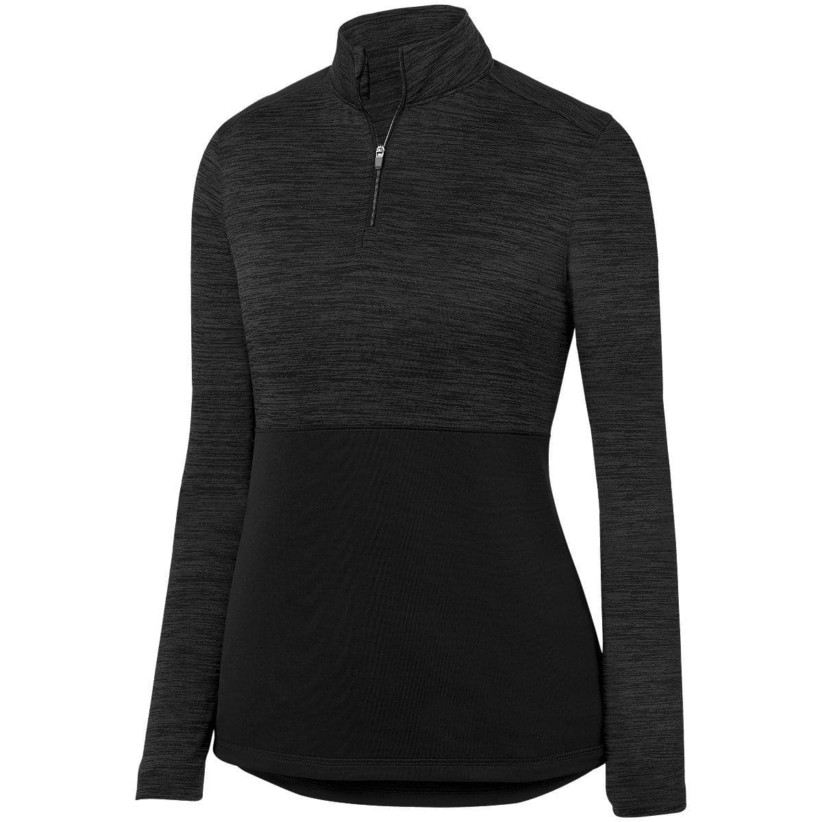 Ladies Shadow Tonal Heather 1/4 Zip Pullover — view 3