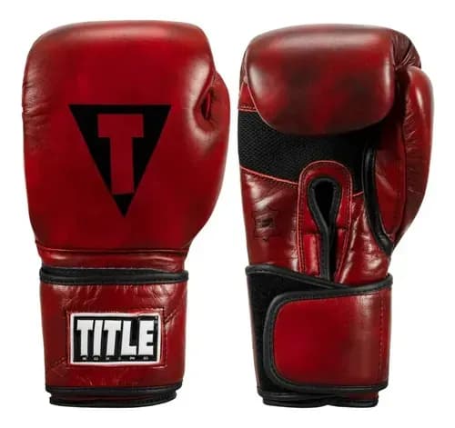 Blood Red Leather Training Boxing Gloves — image 1 of 1