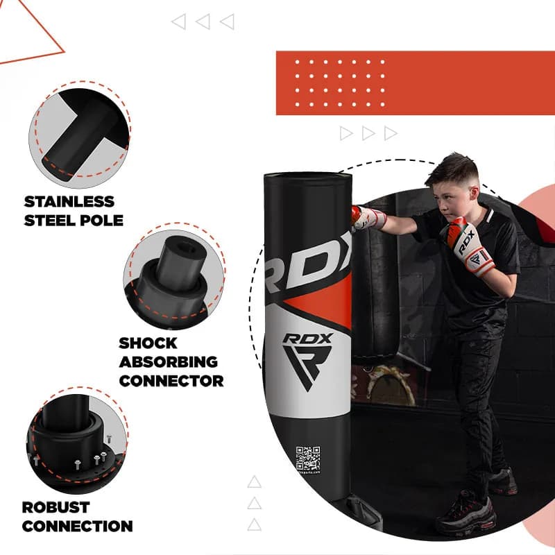 RDX R8 4ft Kids Free Standing Punch Bag Red With Gloves For Training & Workout Set — image 1 of 1