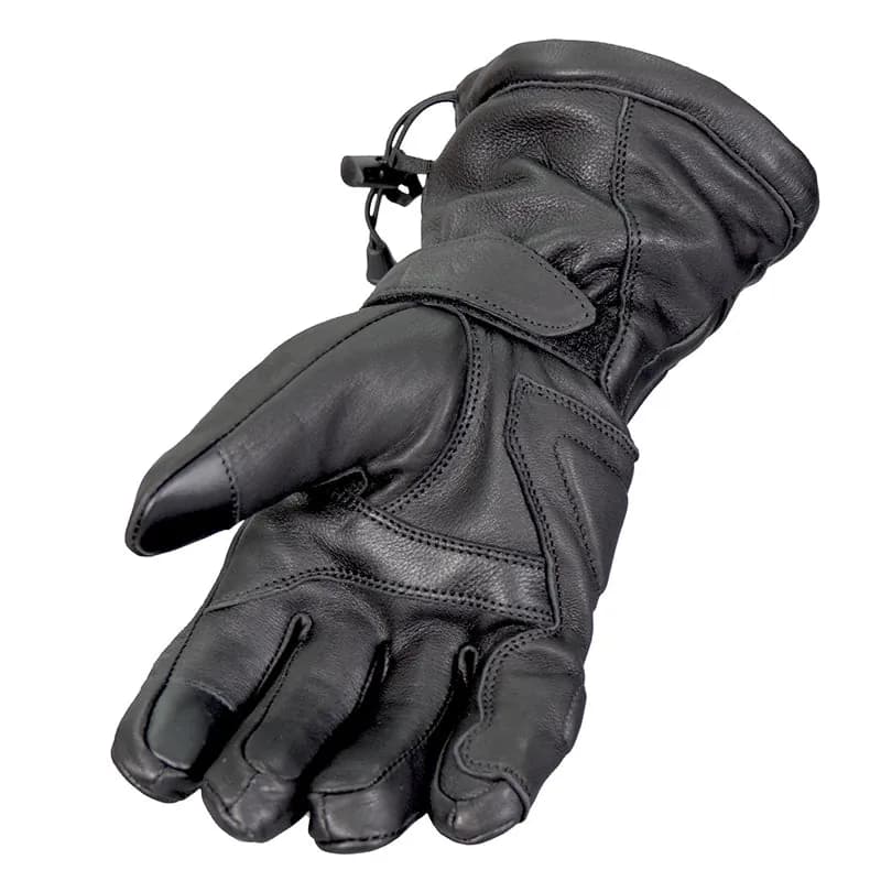 Black Deerskin Leather Gauntlet Gloves