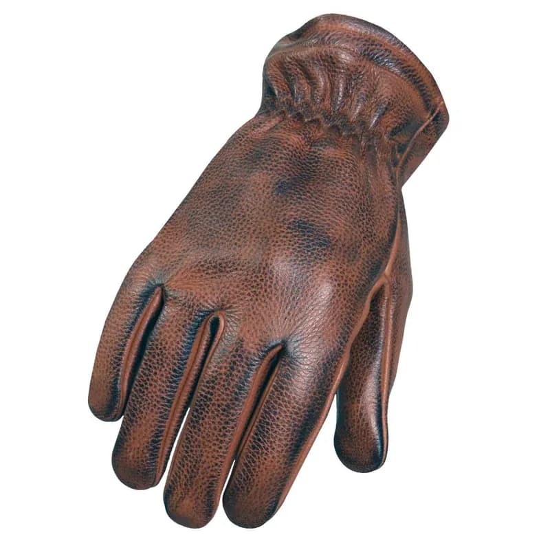 Distressed Brown Leather Driving Gloves — image 1 of 1