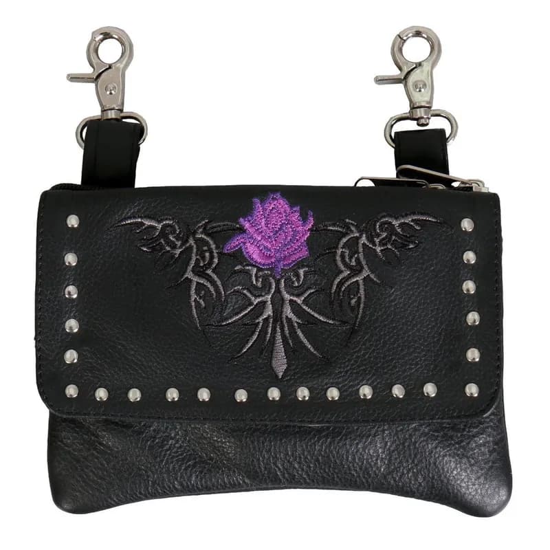 Embroidered Clip Pouch Purse with Rose and Stars — image 1 of 1