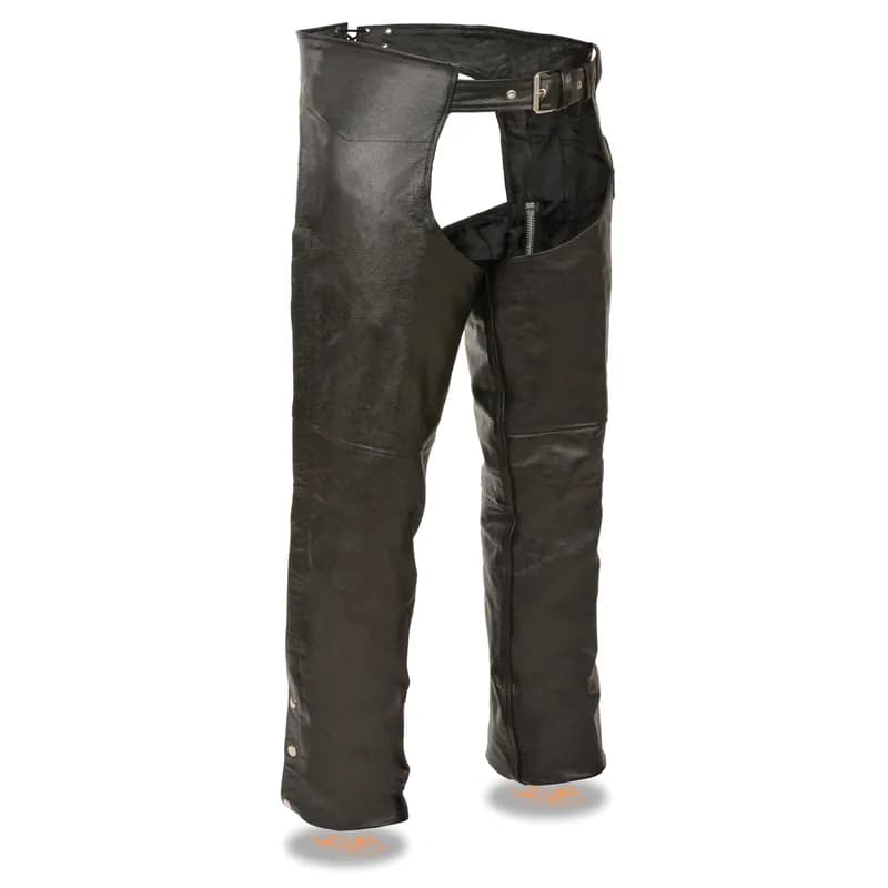 Event Biker EL1117BO Black Real Premium Leather Motorcycle Chaps for Men - Premium Leather Riding Chaps — image 1 of 1