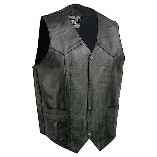 Event Leather XS5381 Men's Classic Black P Pete Motorcycle Biker Riders Leather Vest
