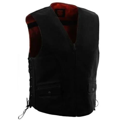 First Manufacturing FIM675CSL Men’s Leather Reversable Motorcycle Vest — image 1 of 1