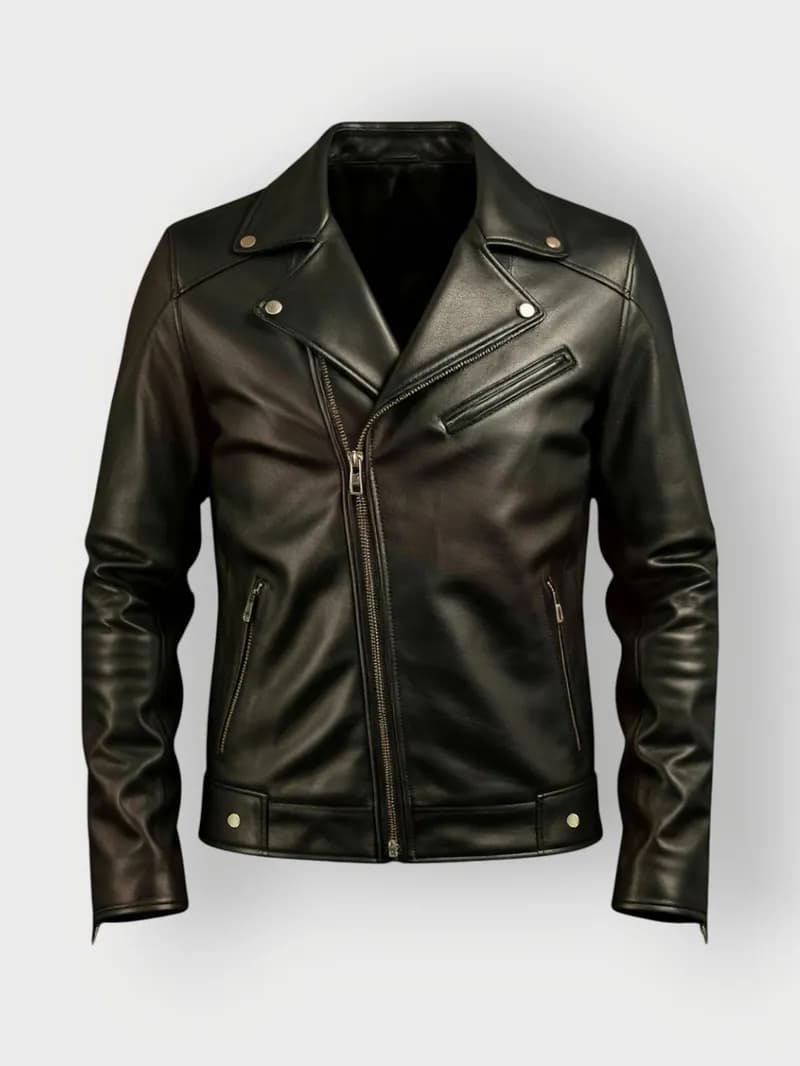 First Manufacturing FMM200CCFZ Men’s Black Classic Motorcycle Leather Jacket with Zip-Out Liner — image 1 of 1