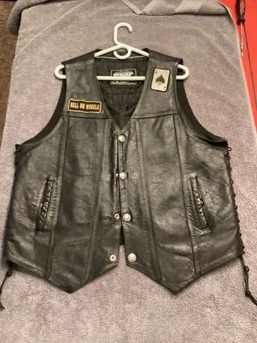First Manufacturing FMM602BM Men’s ‘The Carbine’ Black Western Style Leather Vest with Side Lace — image 1 of 1