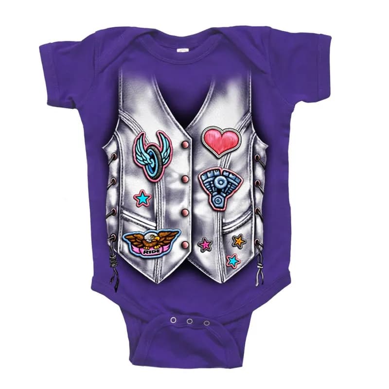 Girls Leather Vest Baby Bodysuit — image 1 of 1