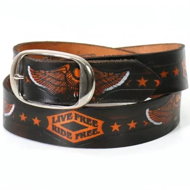 Hot Leathers BLE1002 Live Free, Ride Free Embossed Leather Belt — image 1 of 1