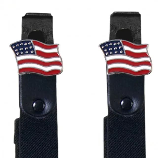 Hot Leathers BUA2008 American Flag Motorcycle Riding Pant Clips — image 1 of 1