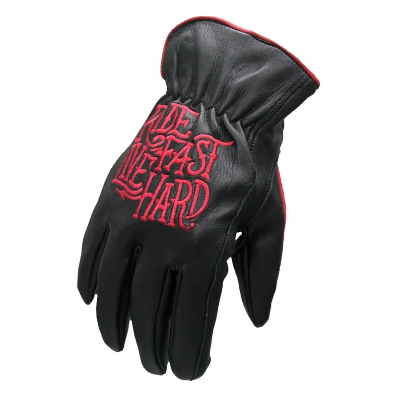 Hot Leathers GVD2002 Uni-Sex Black 'Bolt' Deer Skin Leather Gloves — image 1 of 1