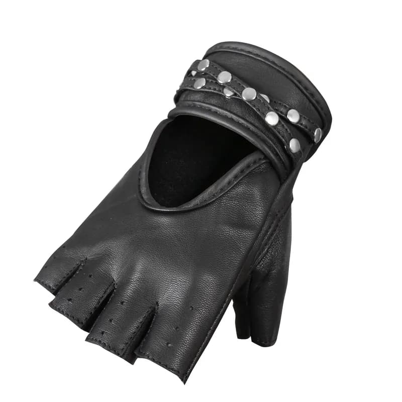 Hot Leathers GVL1010 Ladies Fingerless Gel Palm Gloves with Studs — image 1 of 1