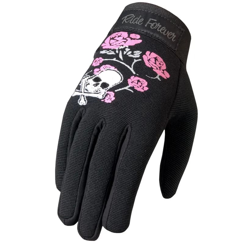 Hot Leathers GVL2005 Skull and Roses Ladies Mechanics Work Gloves — image 1 of 1